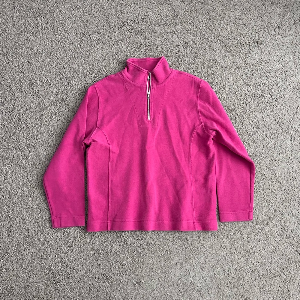Tommy Bahama Quarter Zip Pullover Sweatshirt Womens L Pink
